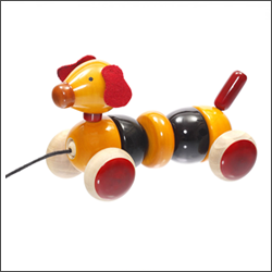 10. 'Bovow' Wooden beading toy containing six brightly coloured beading <br>parts