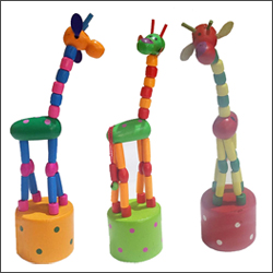 7. Wooden Multi Color Girafee Set Of Tree Toys